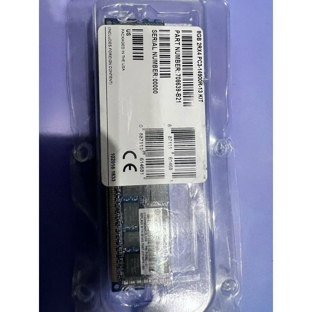HP DDR3 Registered ECC (RDIMM)  PC3-14900R = DDR3-1866 MHz  2Rx4 = Dual  Server